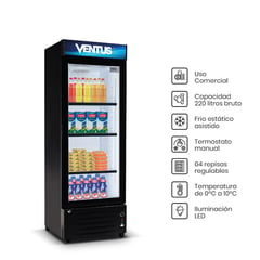 VENTUS - Visicooler 1 puerta LG-220LED Negro 220L