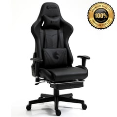 DREIZT - Silla Gamer Apolo Series Negro 180° Alta Calidad con Posapies