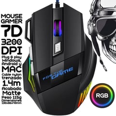 PREMIUM - Mouse Gamer 7D 3200 DPI LED RGB for STUDY WORK & GAMING!