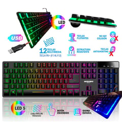 MICRONICS - Teclado Gamer Neon Luz Led