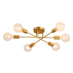 BUYPAL - Candelabro Colgante de Hierro Decoración Dorado Incluye Focos Calido