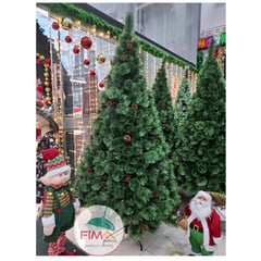 GENERICO - Árbol de Navidad verde 240 cm frondoso con piñas y cerezas decorativas