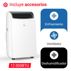 RHEEM - AIRE ACONDICIONADO PORTATIL 12K BTU - 3 AÑOS DE GARANTÍA