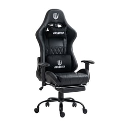 UNLIMITED - Silla Gamer Ergonómica Majestic Negro Posapies 180° Masajeador Lumbar