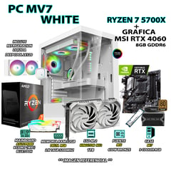 AMD - Computadora PC RYZEN 7 5700X RAM 32GB SSD 1TB GRAFICA MSI RTX 4060 8GB