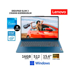 LENOVO - Laptop IdeaPad Slim Intel Core i5 12°Gen16GB RAM 512GB SSD 156” FHD Wind 83ER001DLM