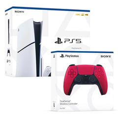 SONY - Consola PS5 Slim Con Lector de Discos + Mando Cosmic Red