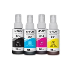 EPSON - Combo tintas t664 colores negro cyan magenta y amarillo