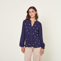 EXIT - Blusa Agate Azul Mujer