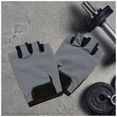 TODO FIT - Guantes Mitones de Licra para pesas y gimnasio Damas Plomo