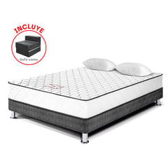 PARAISO - Cama Box Tarima Per 2 Plz + Sofá Cama + 2 Almohadas + Protector