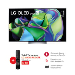 LG - Televisor 55" OLED 4K ThinQ AI OLED55C3PSA